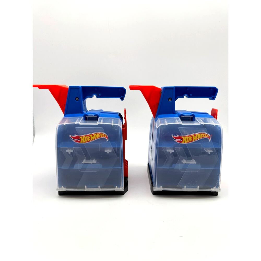 2 Hot Wheels Track Builder Display Launcher Storage Case Diecast Cars